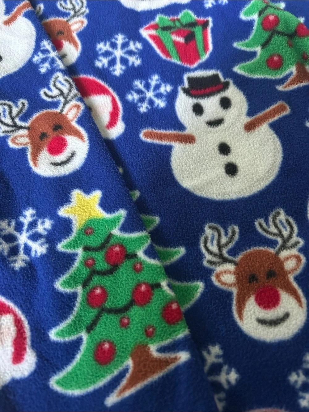 The Children's Place Blue Holiday Fleece Top with Snowmen & Festive Icons